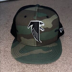 NewEra Retro Falcons Camo Snapback Trucker Cap
